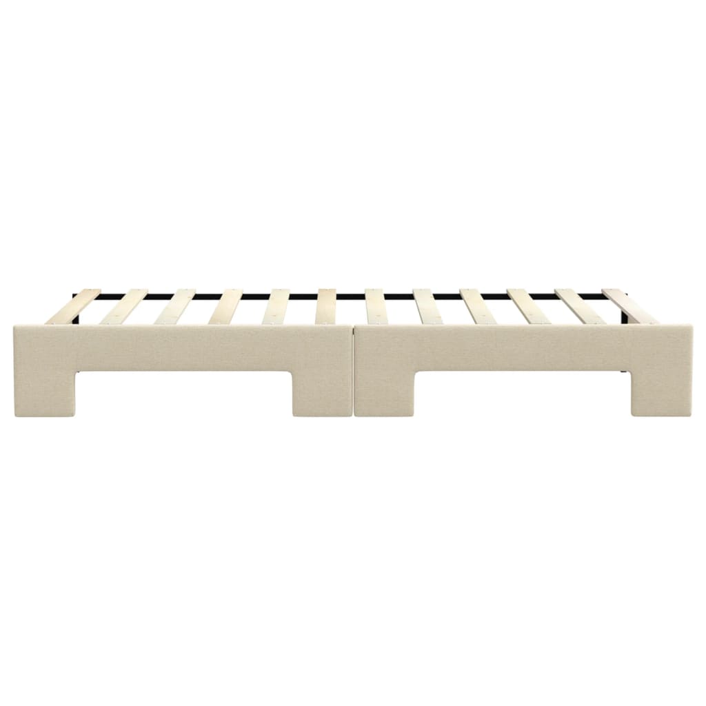 Lit de jour avec gigogne sans matelas crème 90x200 cm - XIOS