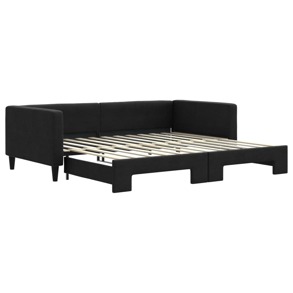 Lit de jour avec gigogne sans matelas noir 100x200 cm - XIOS