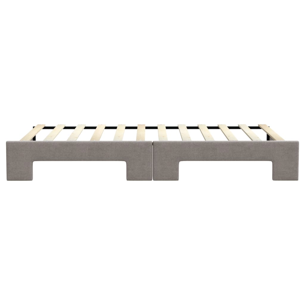 Lit de jour avec lit gigogne taupe 100x200 cm tissu - XIOS