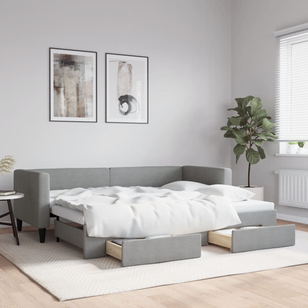 Lit de jour avec gigogne et tiroirs sans matelas 80x200 cm - XIOS