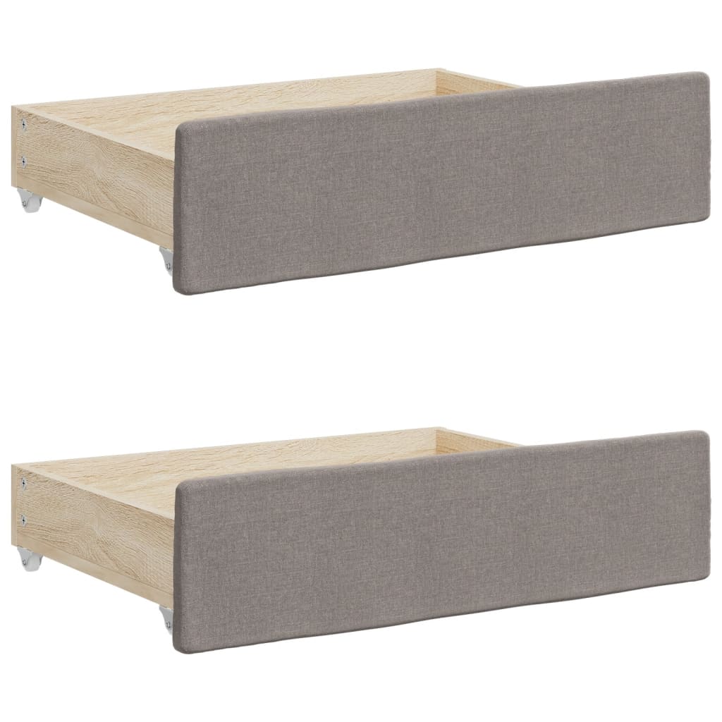 Lit de jour avec gigogne et tiroirs sans matelas taupe 80x200cm - XIOS