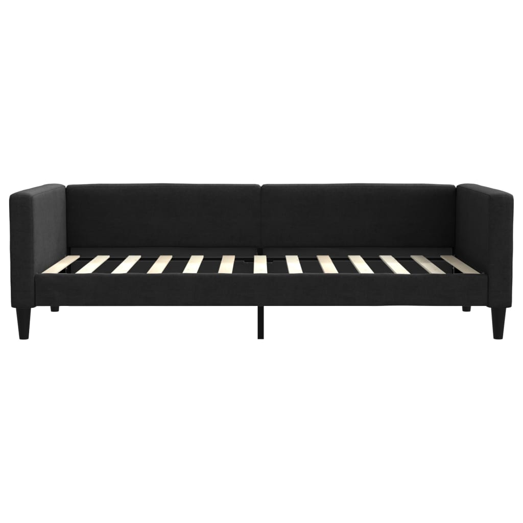 Lit de jour avec gigogne et tiroirs sans matelas noir 90x200 cm