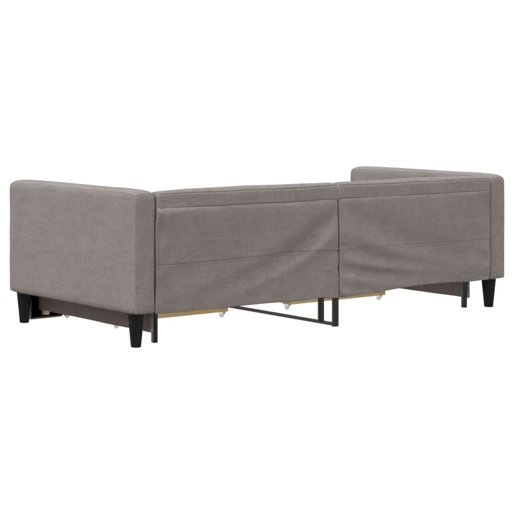 Lit de jour avec gigogne et tiroirs sans matelas taupe 90x200cm - XIOS