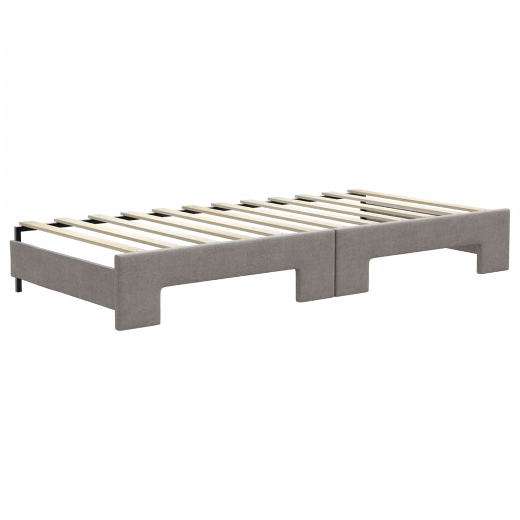 Lit de jour avec gigogne et tiroirs sans matelas taupe 90x200cm - XIOS