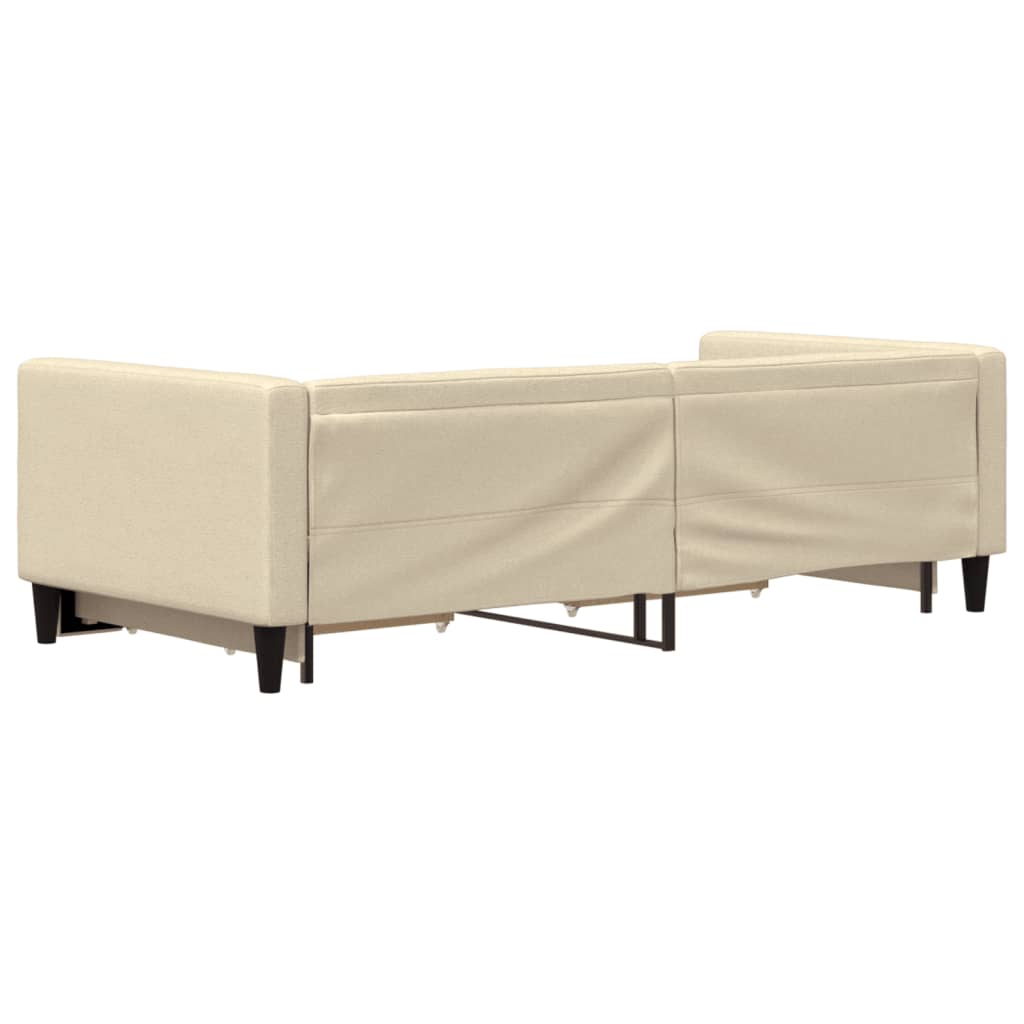 Lit de jour avec gigogne et tiroirs sans matelas crème 90x200cm - XIOS