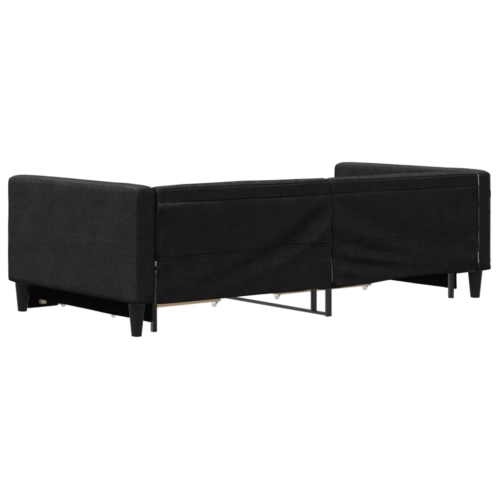 Lit de jour avec gigogne et tiroirs sans matelas noir 100x200cm - XIOS