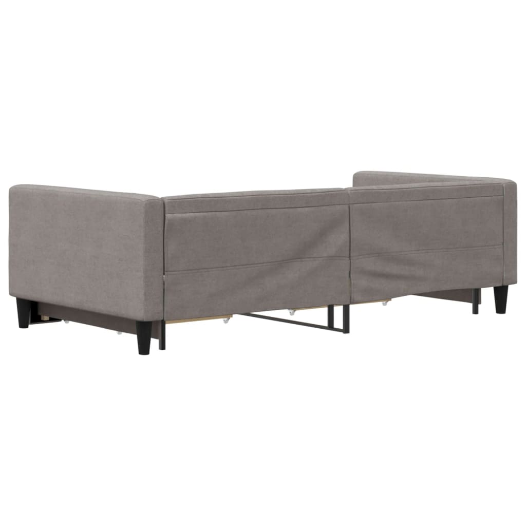 Lit de jour avec gigogne et tiroirs taupe 100x200 cm tissu - XIOS