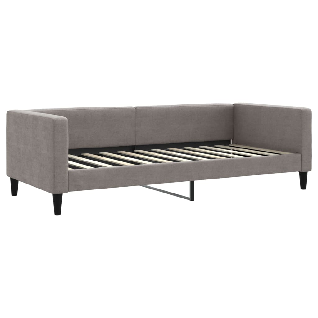 Lit de jour avec gigogne et tiroirs taupe 90x200 cm tissu - XIOS