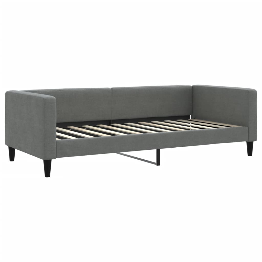 Lit de jour avec gigogne et tiroirs gris foncé 100x200 cm tissu - XIOS