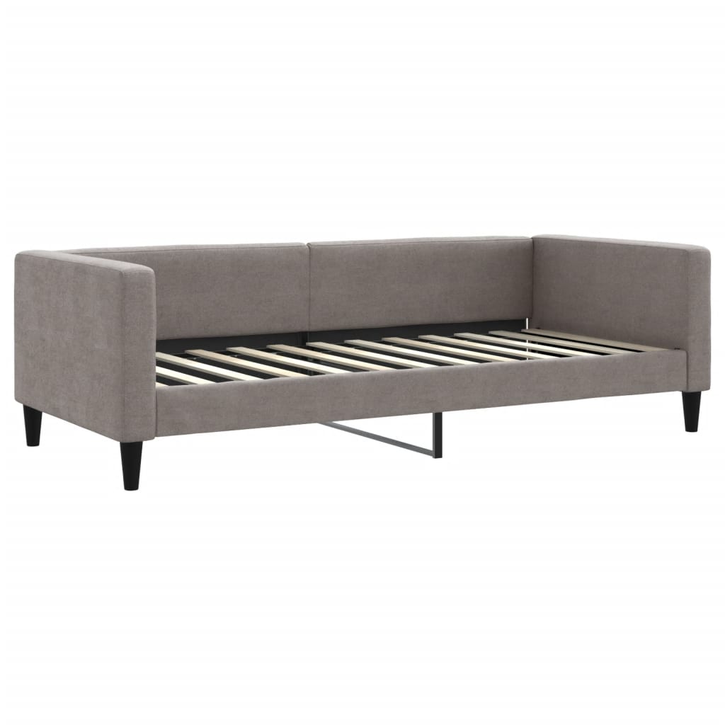 Lit de jour avec gigogne et tiroirs taupe 100x200 cm tissu - XIOS