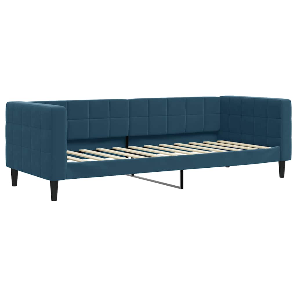 Lit de jour avec matelas bleu 80x200 cm velours - XIOS