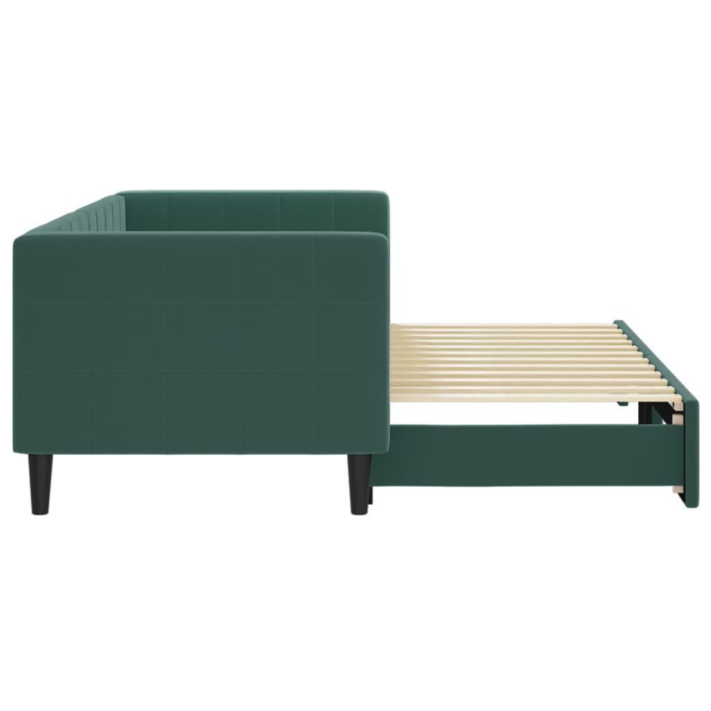 Lit de jour avec gigogne sans matelas vert foncé 80x200 cm - XIOS