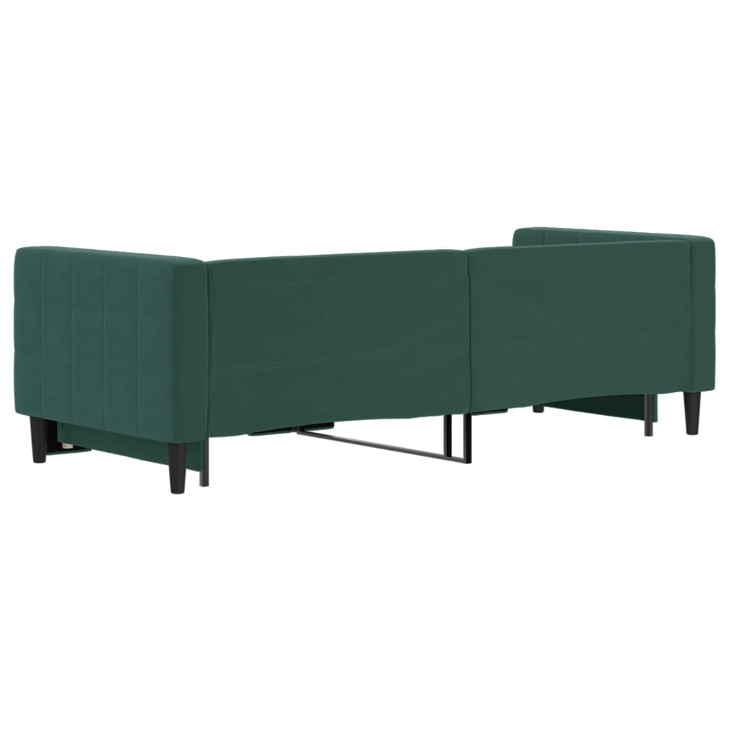 Lit de jour avec gigogne sans matelas vert foncé 80x200 cm - XIOS