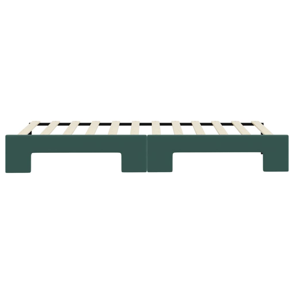 Lit de jour avec gigogne sans matelas vert foncé 80x200 cm - XIOS