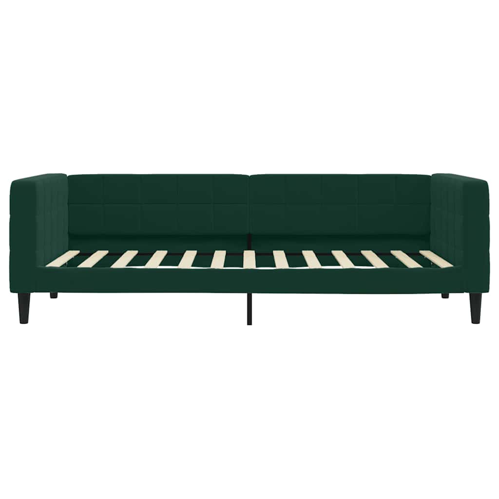 Lit de jour avec gigogne sans matelas vert foncé 90x200 cm