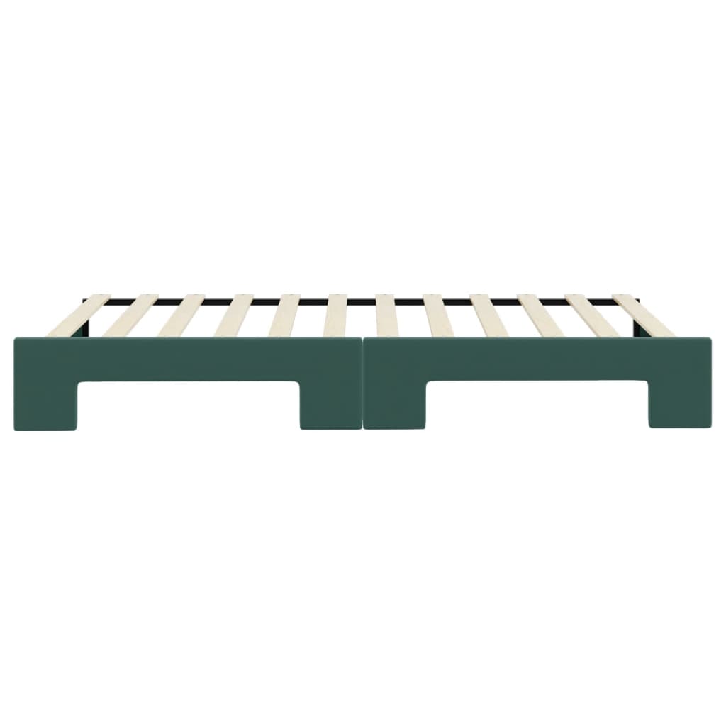 Lit de jour avec gigogne sans matelas vert foncé 100x200 cm - XIOS