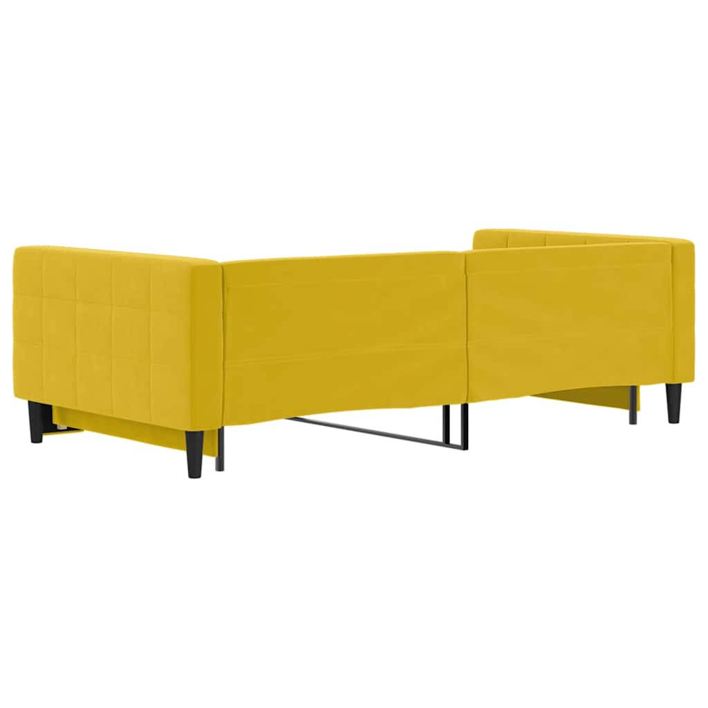 Lit de jour avec lit gigogne jaune 100x200 cm velours