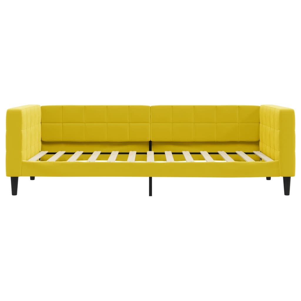 Lit de jour avec gigogne et tiroirs jaune 90x200 cm velours - XIOS