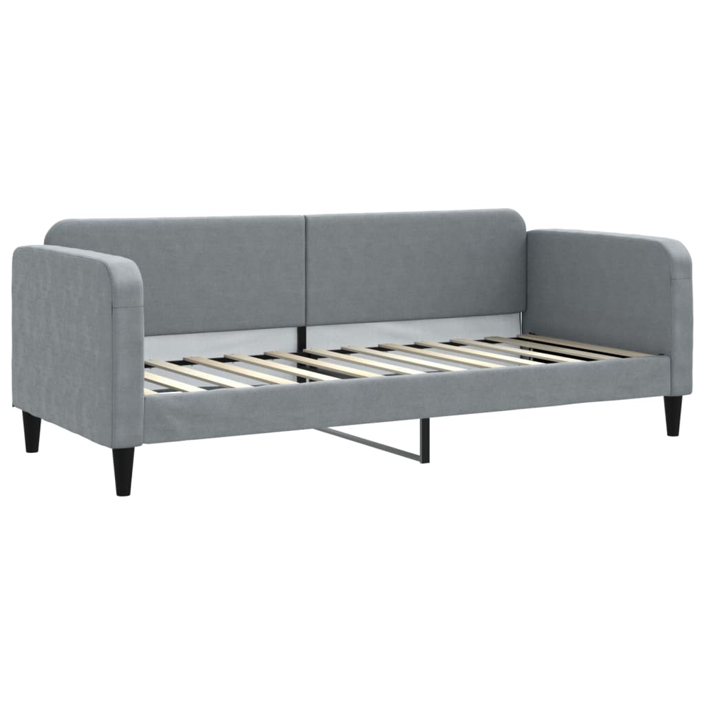 Lit de jour avec matelas gris clair 80x200 cm tissu - XIOS