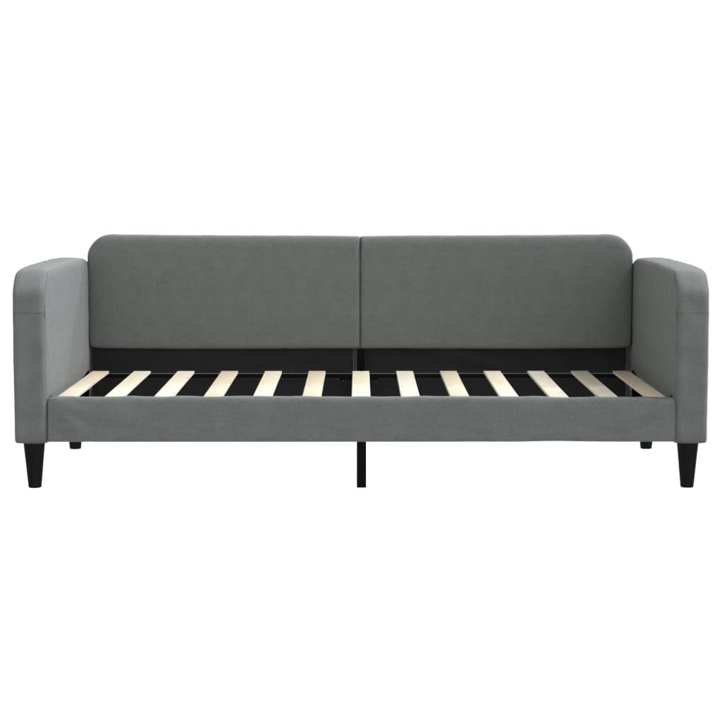 Lit de jour avec matelas gris foncé 80x200 cm tissu - XIOS