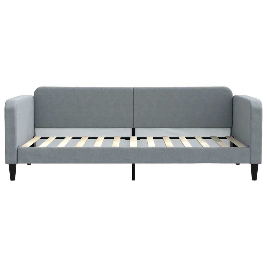 Lit de jour avec matelas gris clair 90x200 cm tissu - XIOS