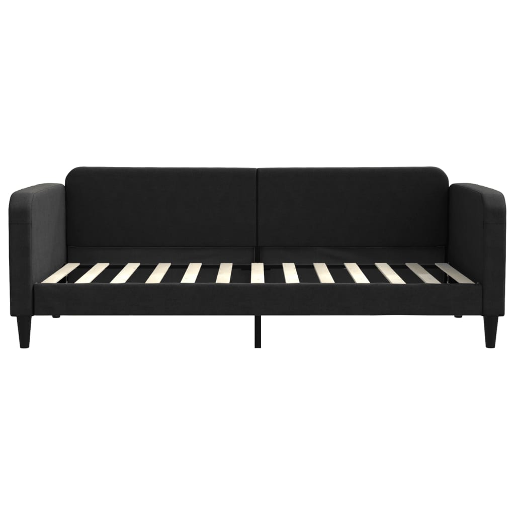 Lit de jour avec matelas noir 90x200 cm tissu - XIOS