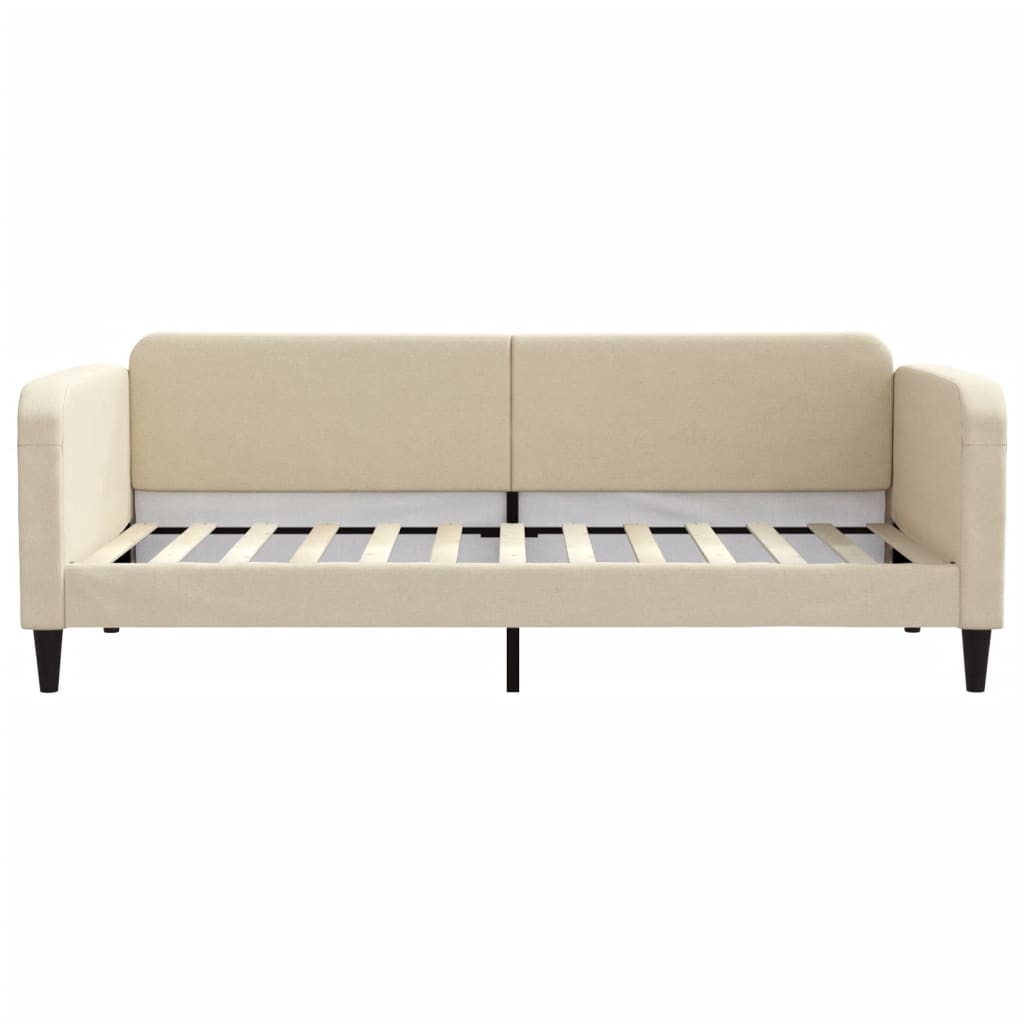 Lit de jour avec matelas crème 90x200 cm tissu - XIOS