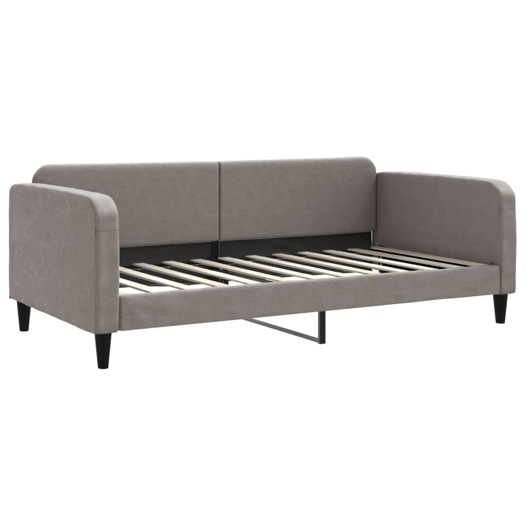 Lit de jour avec matelas taupe 100x200 cm tissu - XIOS