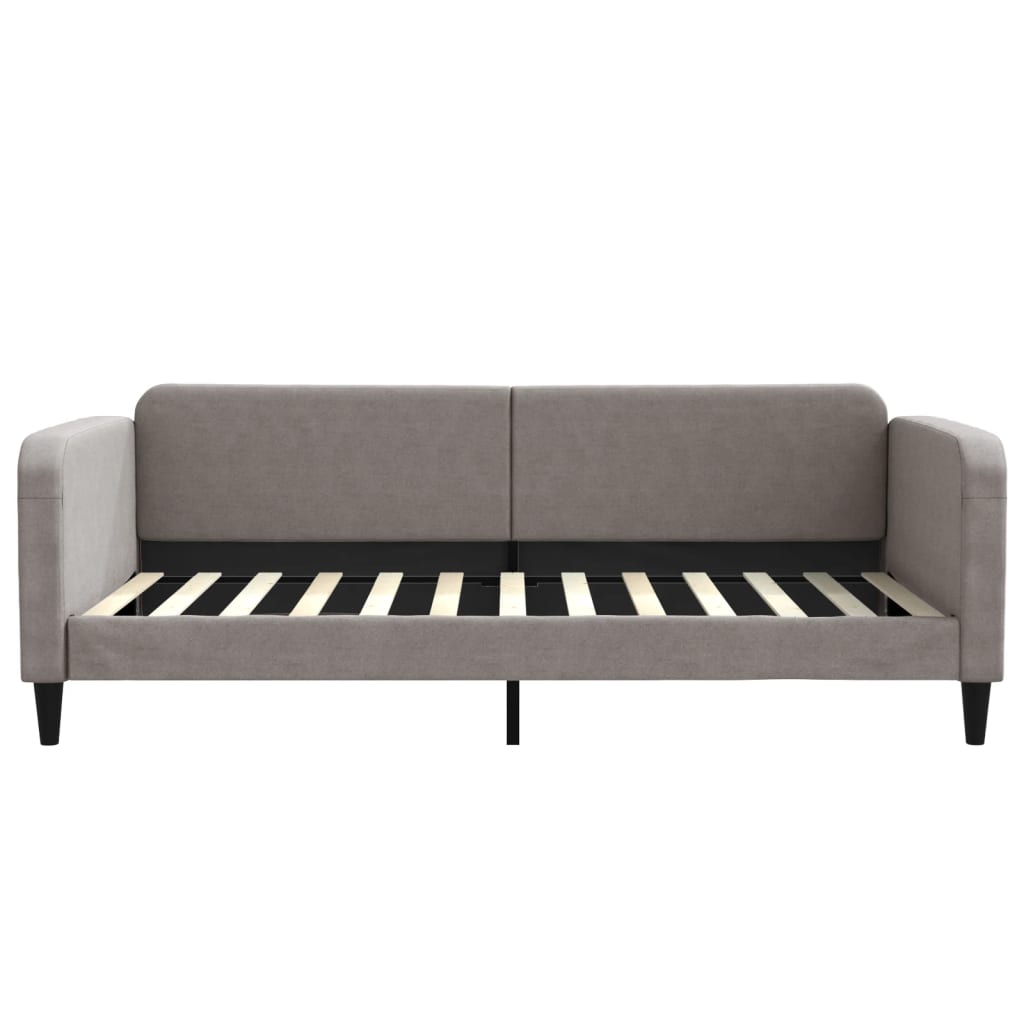 Lit de jour avec matelas taupe 100x200 cm tissu - XIOS