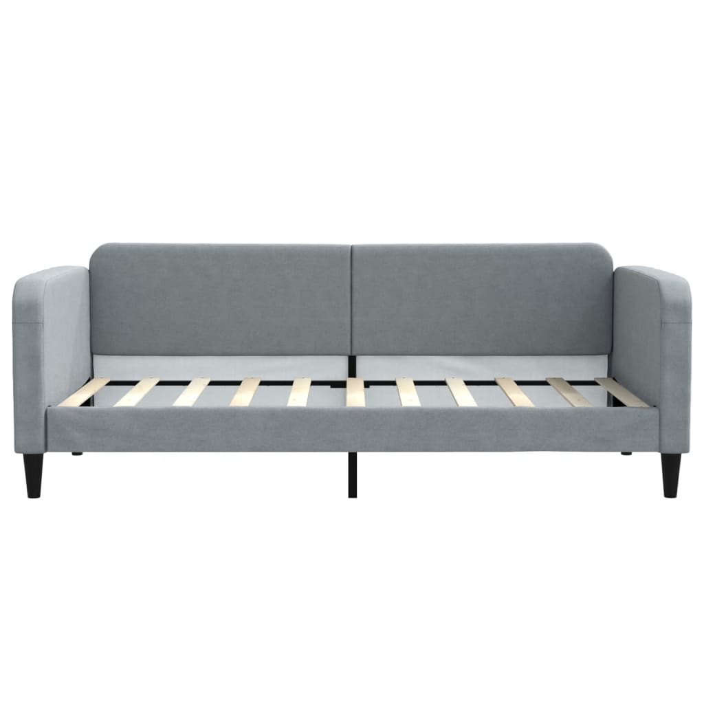 Lit de jour avec matelas gris clair 90x190 cm tissu - XIOS