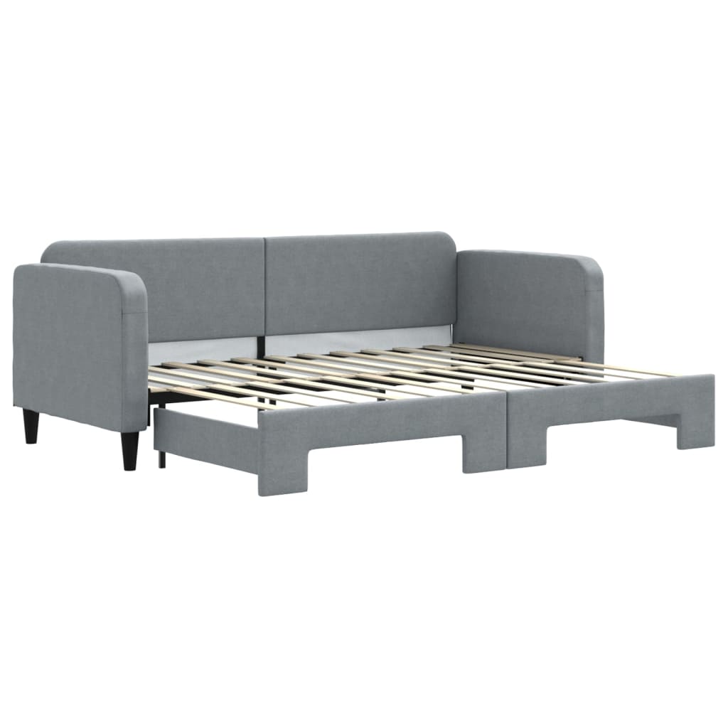 Lit de jour avec gigogne sans matelas gris clair 80x200 cm - XIOS