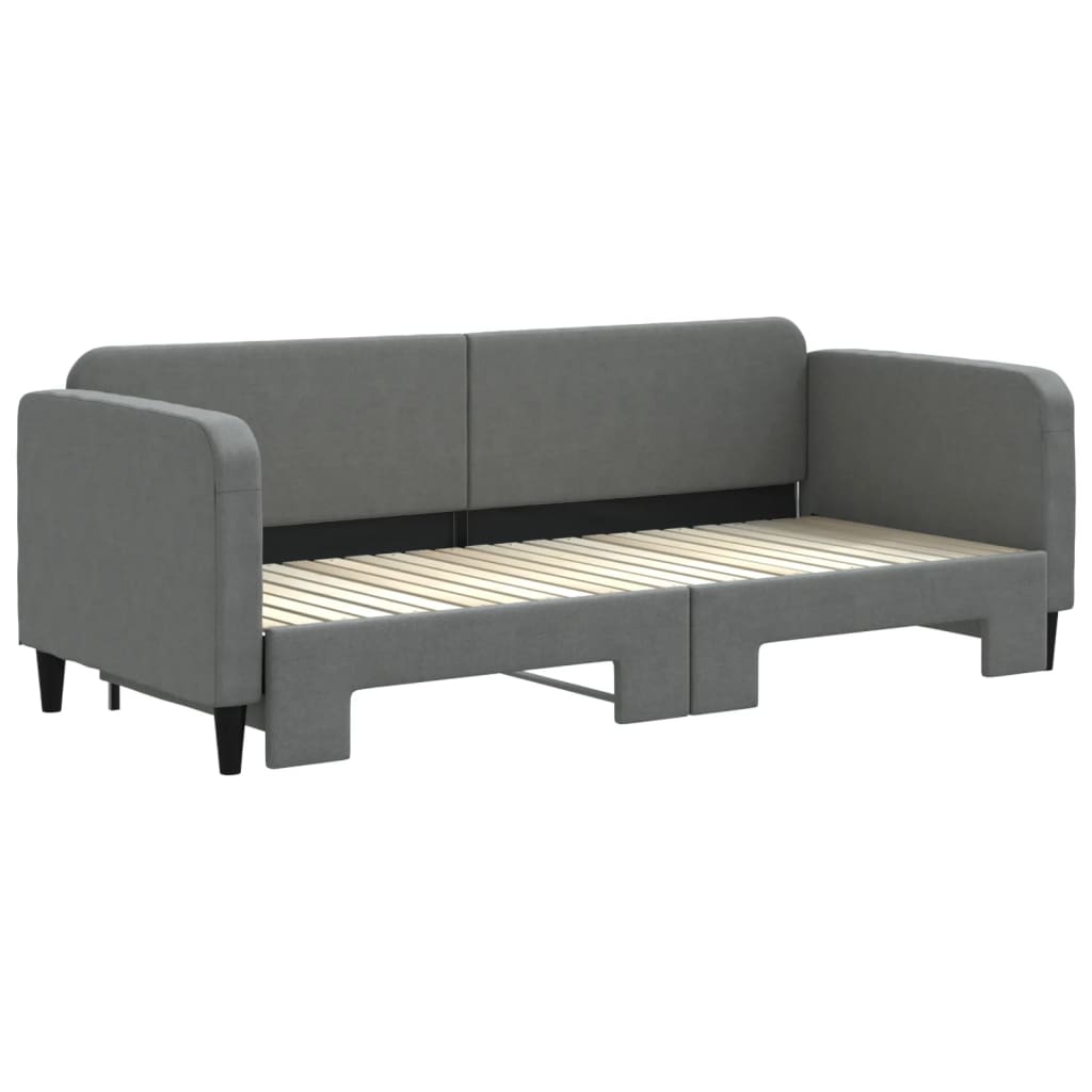 Lit de jour avec gigogne sans matelas gris foncé 80x200 cm - XIOS