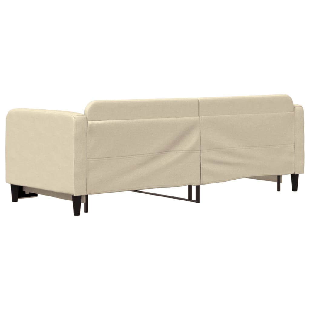 Lit de jour avec gigogne sans matelas crème 80x200 cm