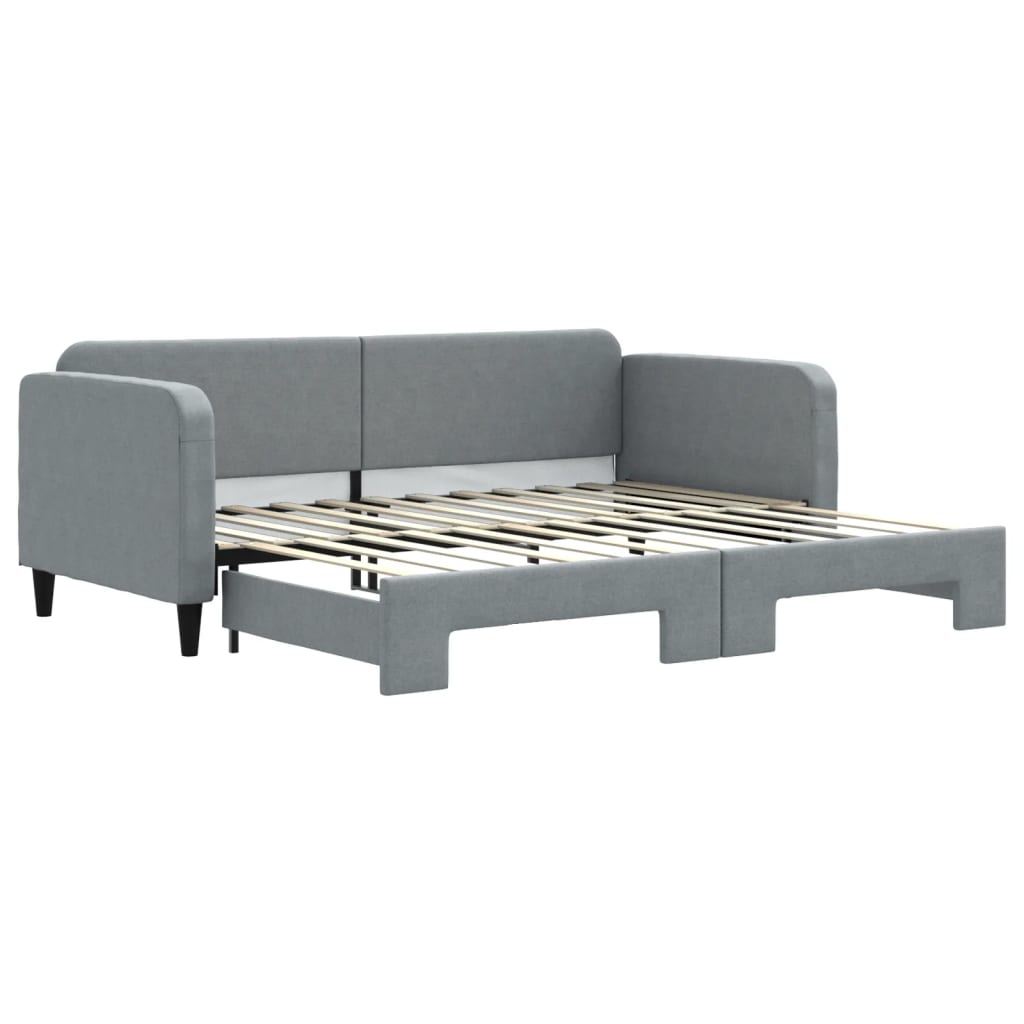 Lit de jour avec gigogne sans matelas gris clair 90x200 cm - XIOS