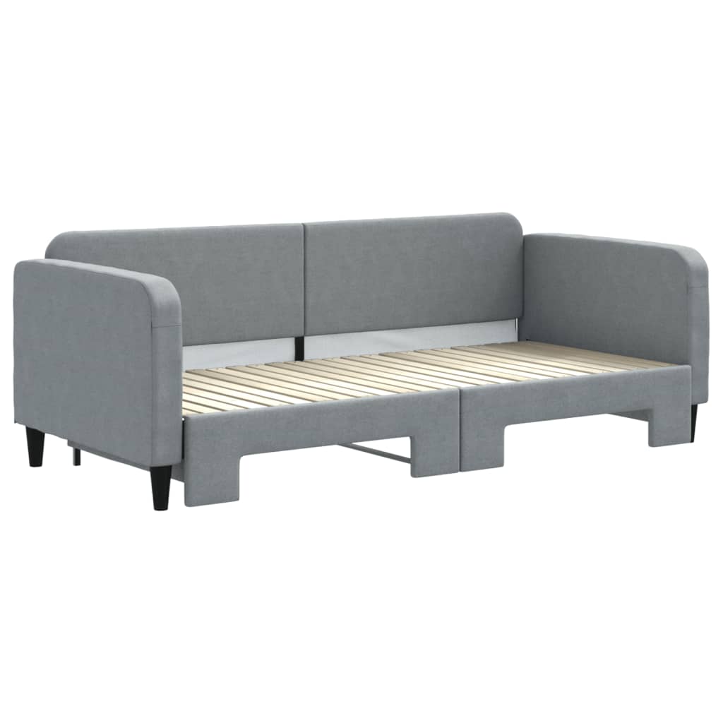 Lit de jour avec gigogne sans matelas gris clair 90x200 cm - XIOS