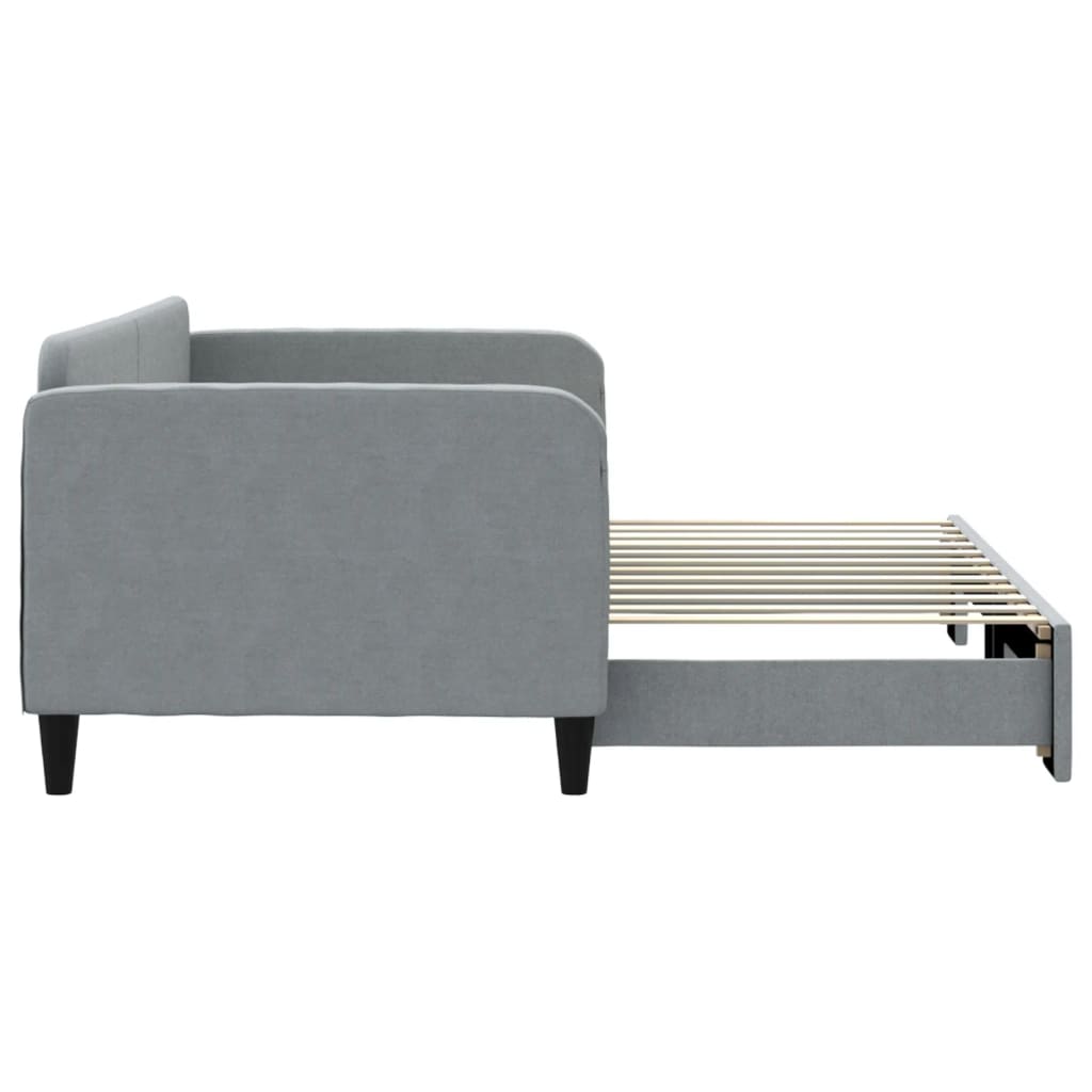 Lit de jour avec gigogne sans matelas gris clair 90x200 cm - XIOS