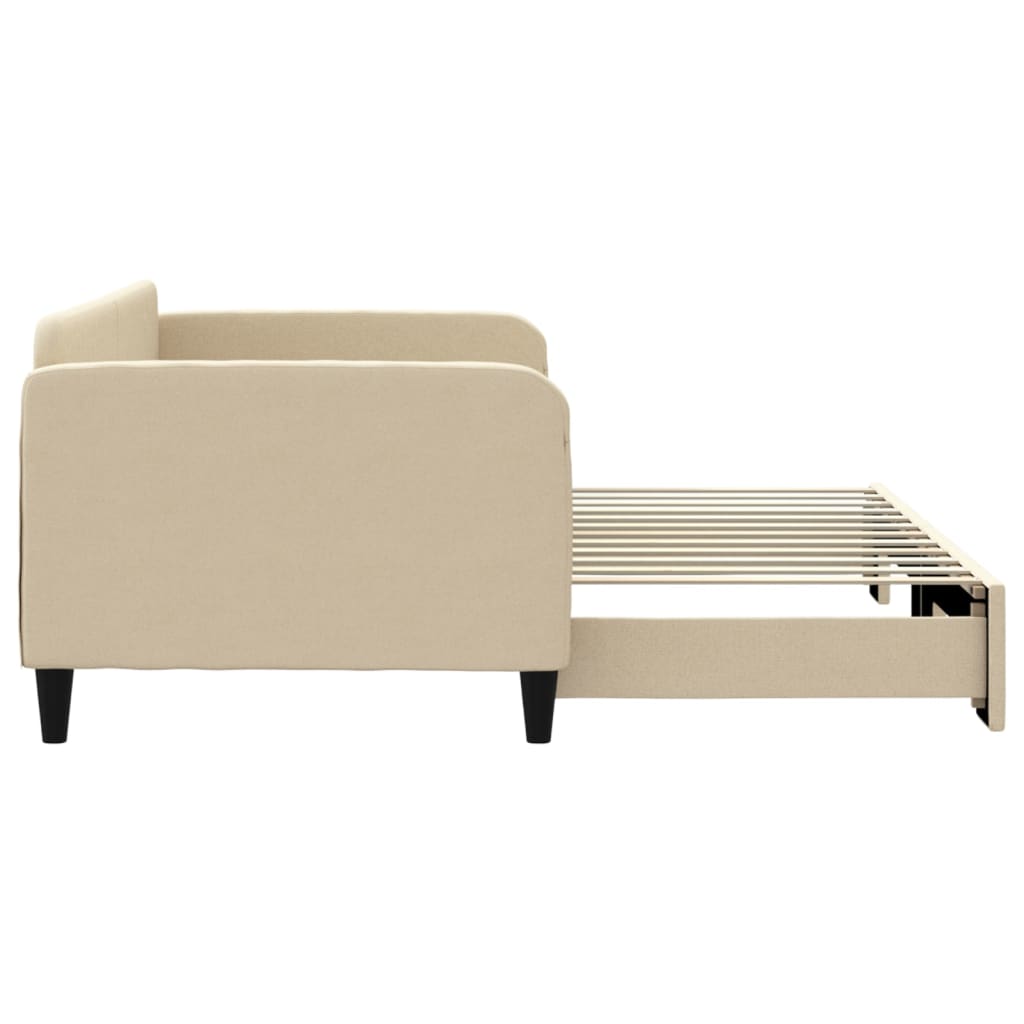 Lit de jour avec gigogne sans matelas crème 90x200 cm - XIOS
