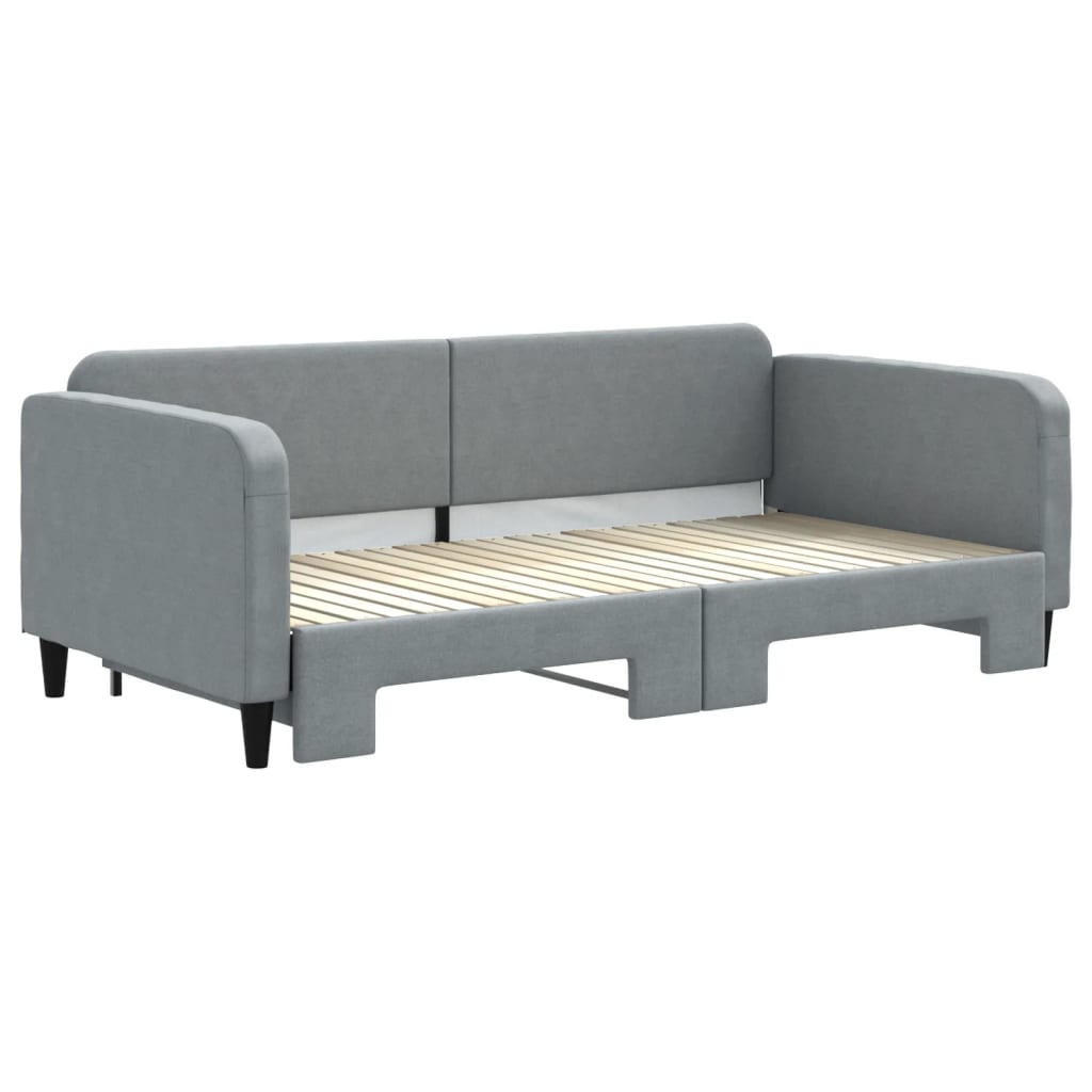 Lit de jour avec gigogne sans matelas gris clair 100x200 cm - XIOS