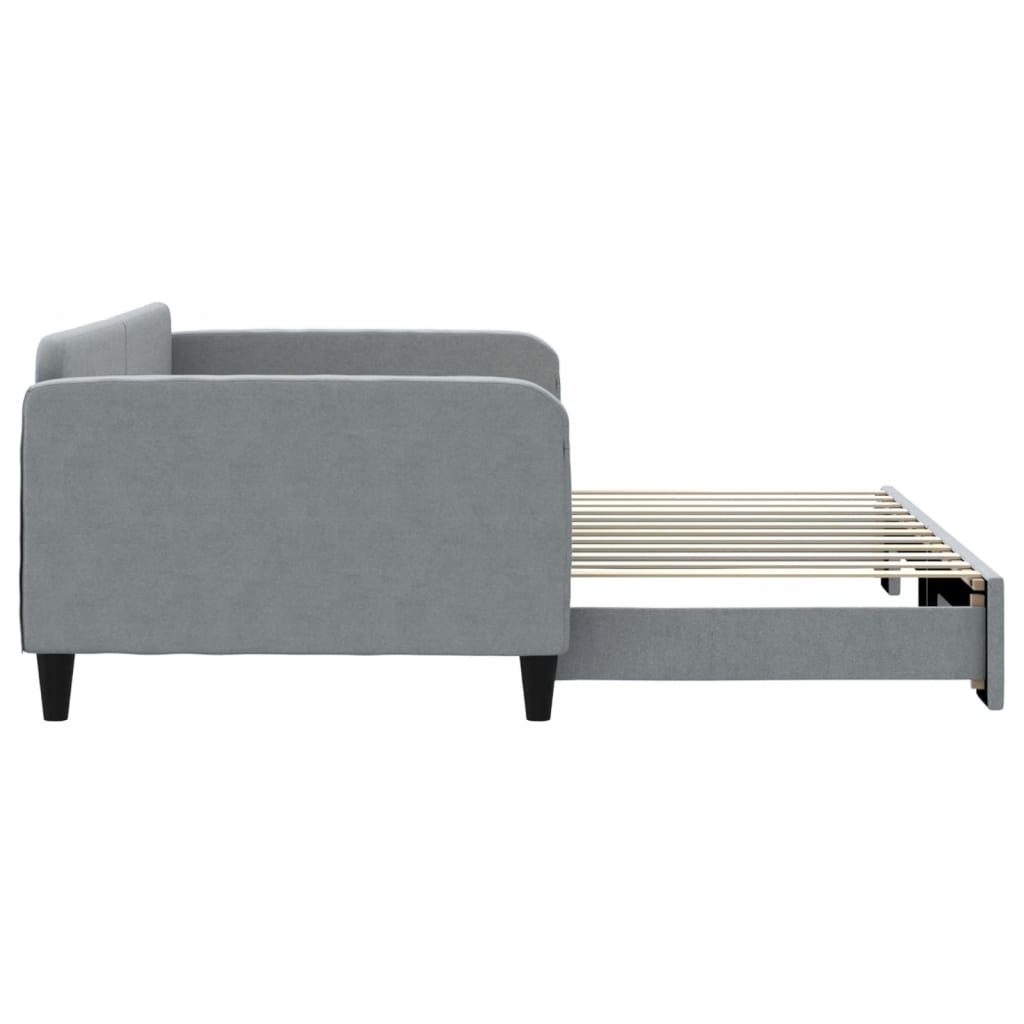 Lit de jour avec gigogne sans matelas gris clair 100x200 cm - XIOS