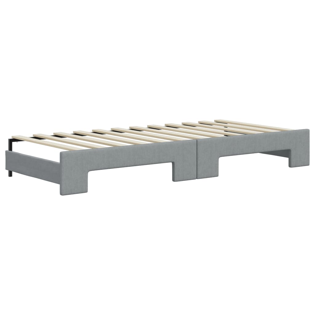 Lit de jour avec gigogne sans matelas gris clair 100x200 cm - XIOS