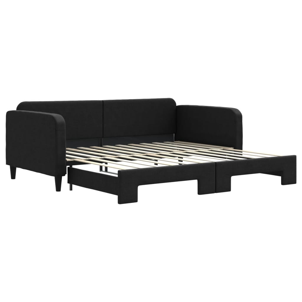 Lit de jour avec gigogne sans matelas noir 100x200 cm - XIOS