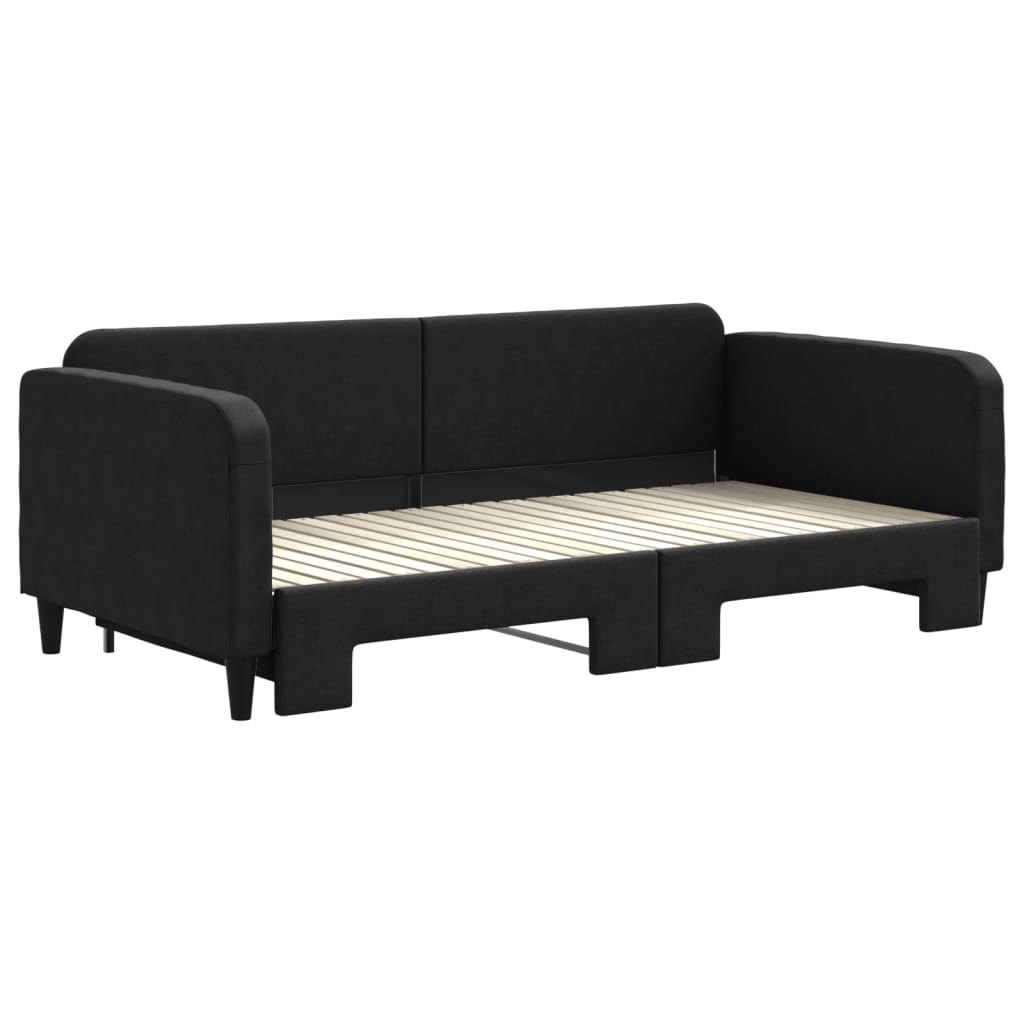 Lit de jour avec gigogne sans matelas noir 100x200 cm - XIOS