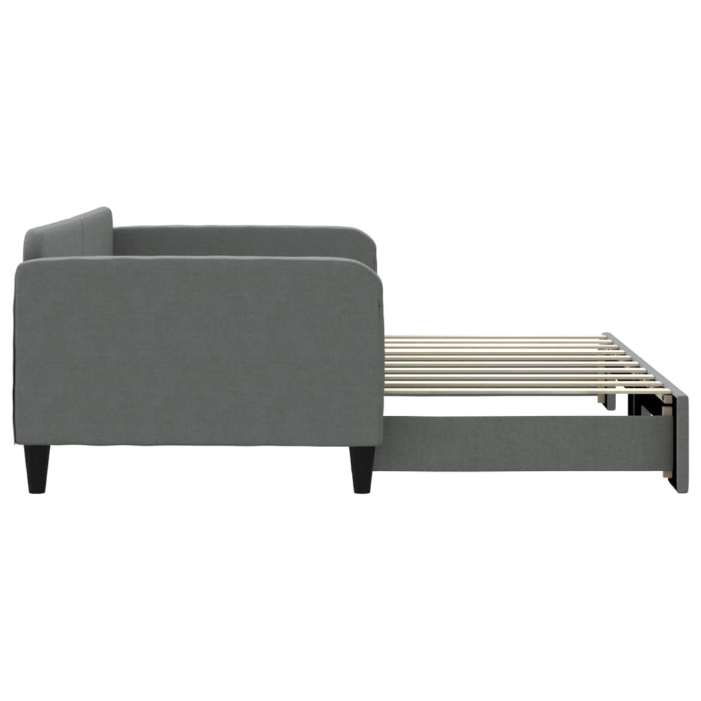 Lit de jour avec gigogne sans matelas gris foncé 90x190 cm - XIOS