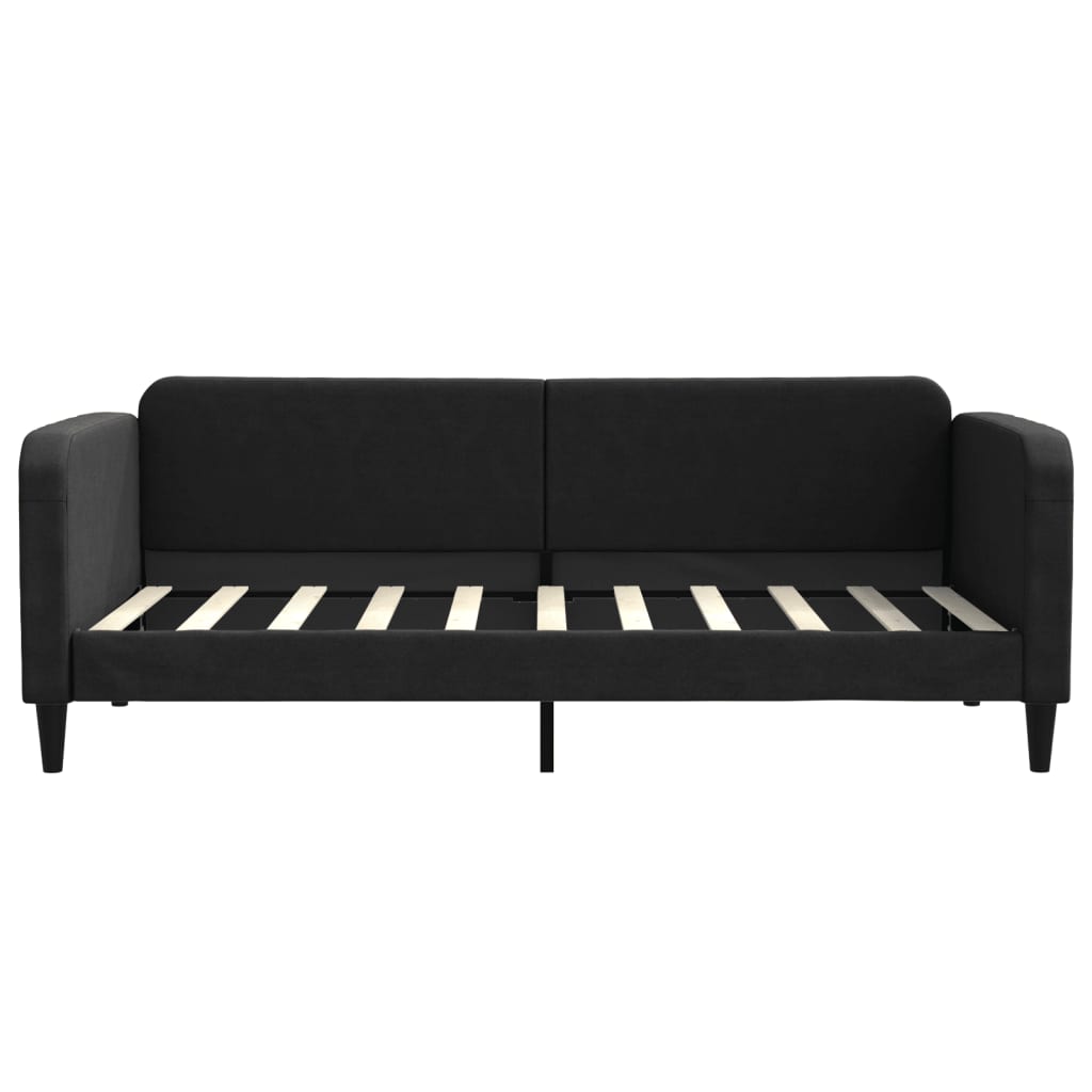 Lit de jour avec lit gigogne noir 90x190 cm tissu