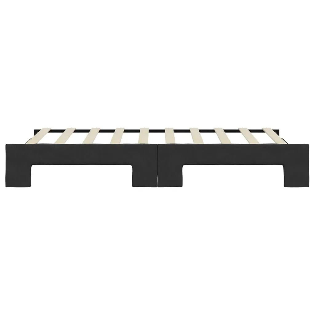Lit de jour avec lit gigogne noir 90x190 cm tissu - XIOS