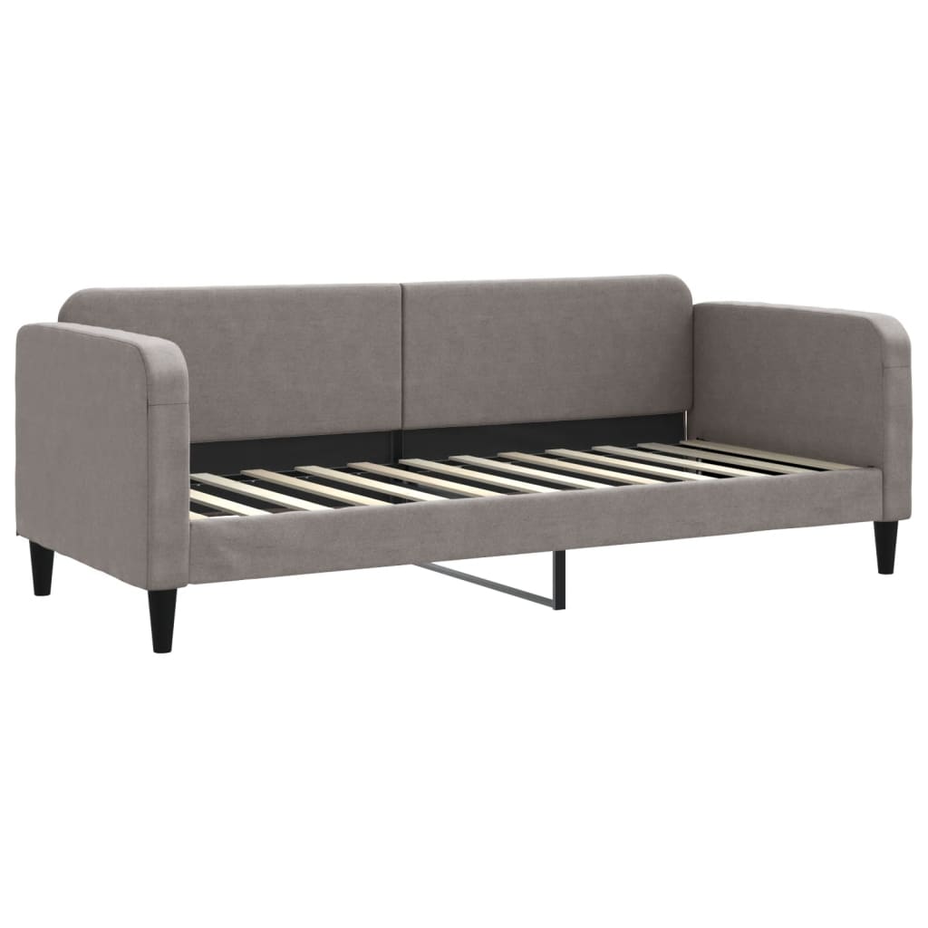 Lit de jour avec gigogne et matelas taupe 80x200 cm tissu - XIOS