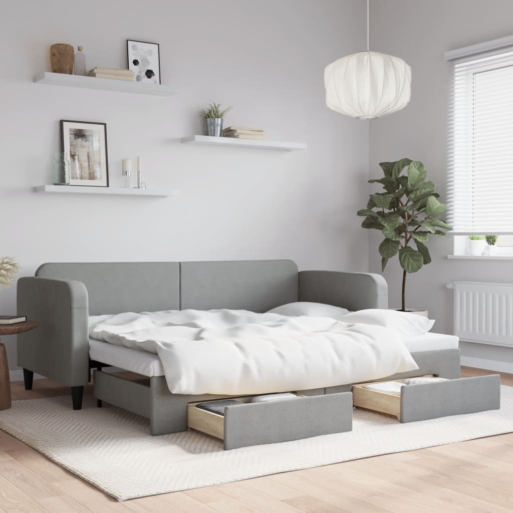 Lit de jour avec gigogne et tiroirs sans matelas 80x200 cm - XIOS