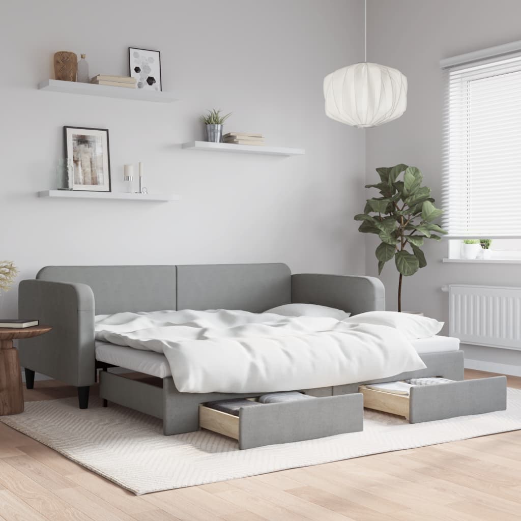 Lit de jour avec gigogne et tiroirs sans matelas 90x200 cm - XIOS