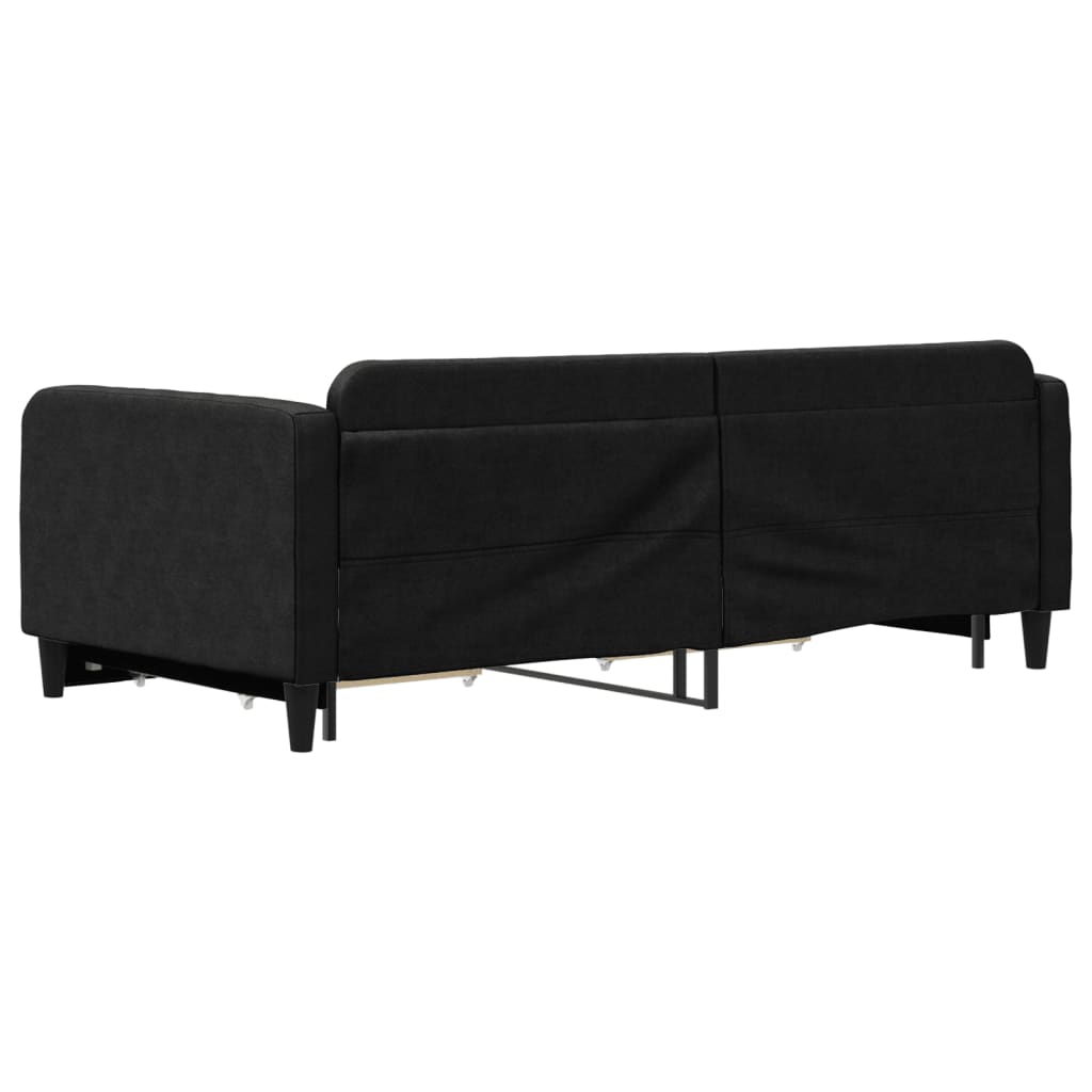 Lit de jour avec gigogne et tiroirs sans matelas noir 100x200cm - XIOS