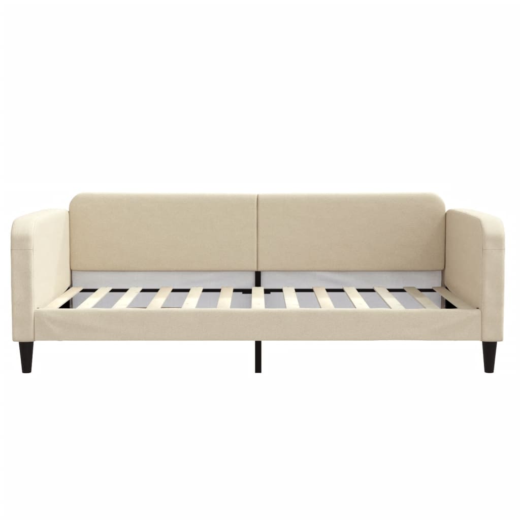Lit de jour avec gigogne et tiroirs crème 100x200 cm tissu - XIOS